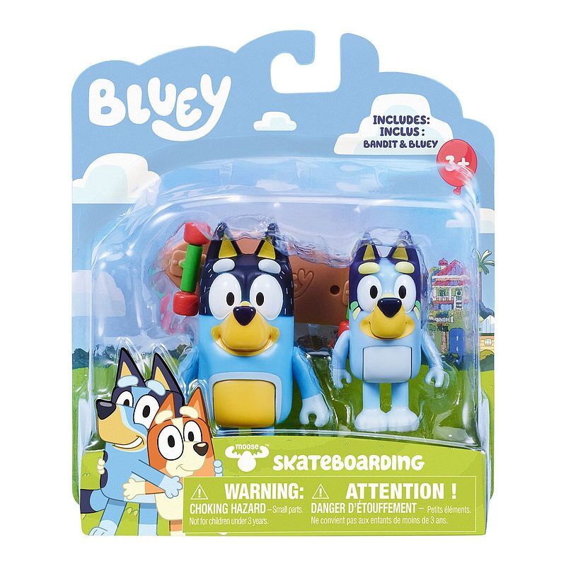 Figurki jazda na deskorolce bluey blu13042 2pak
