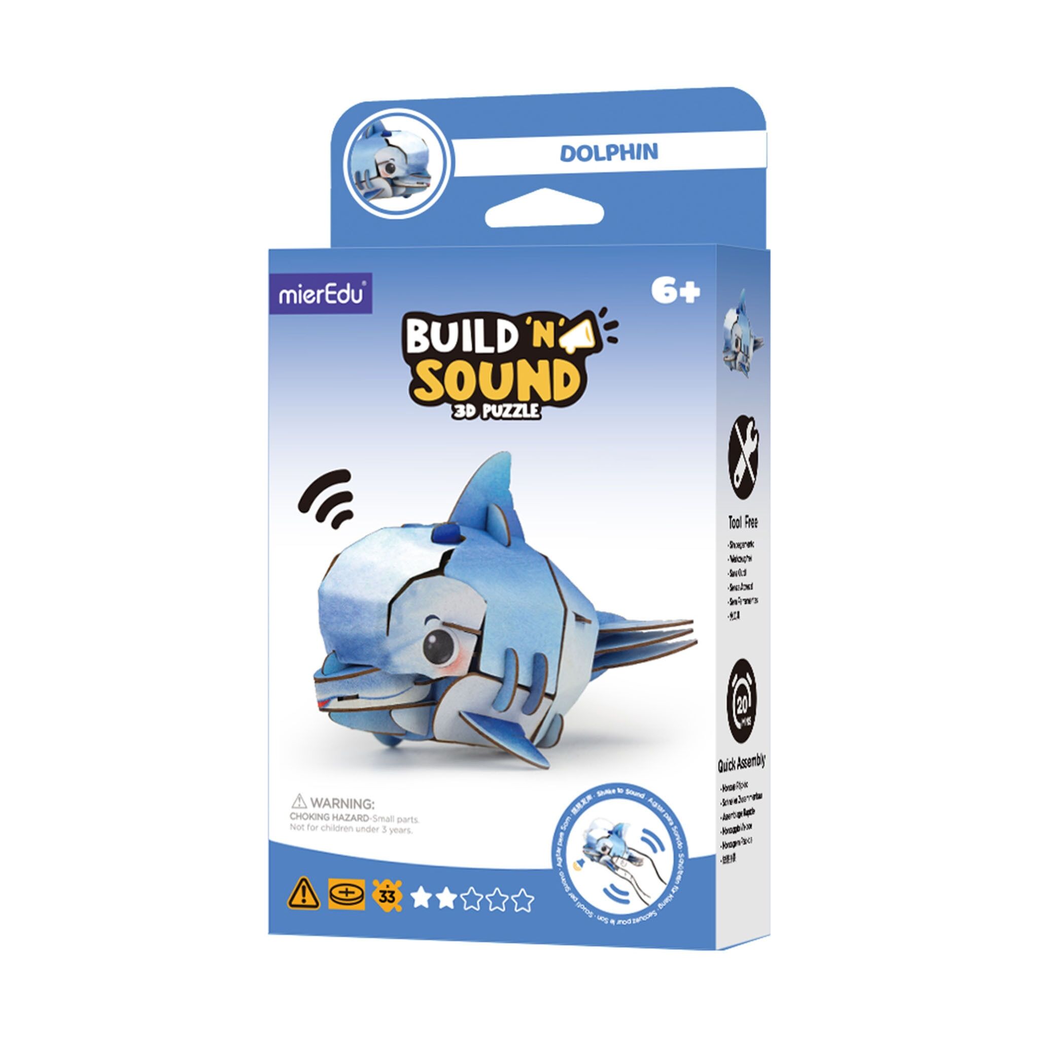 Puzzle 3D Buduj i słuchaj Delfin