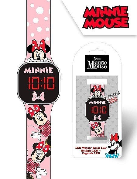 Zegarek led z kalendarzem minnie mn4369