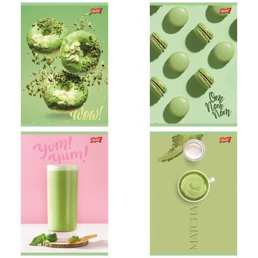 Paczka Zeszyt A5 60k.krata okładka laminowana Green Delicious mix 10 sztuk