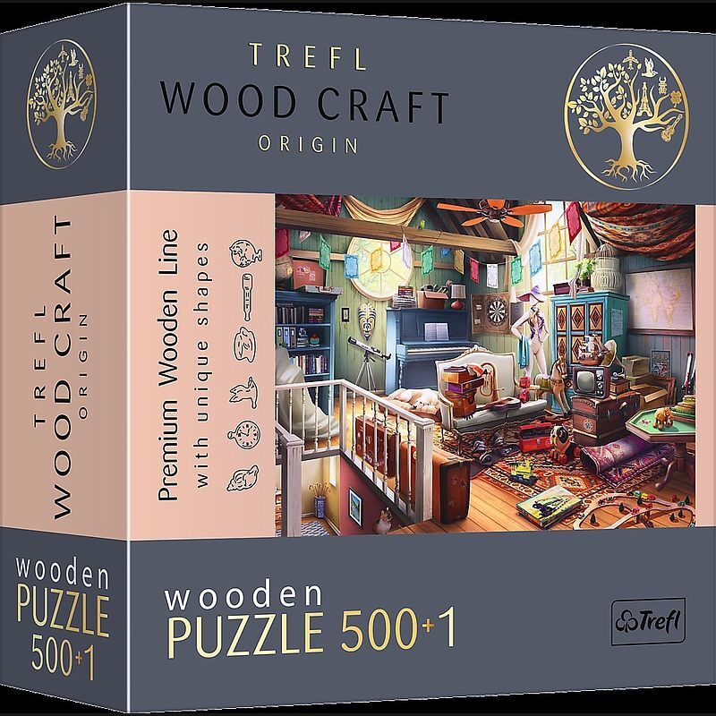 Puzzle 500+1 drewniane skarby na strychu 20179