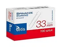 Spinacze biurowe okrągłe 33mm 100 szt paczka 10 sztuk