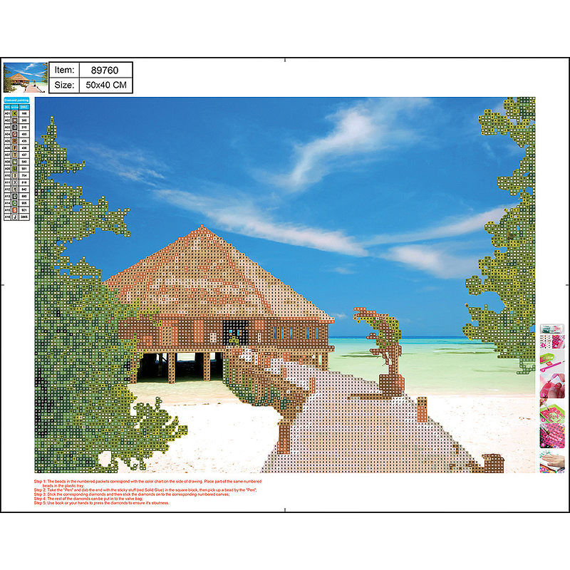 Mozaika diamentowa 5d kit 40x50 cm maldives 89760 centrum