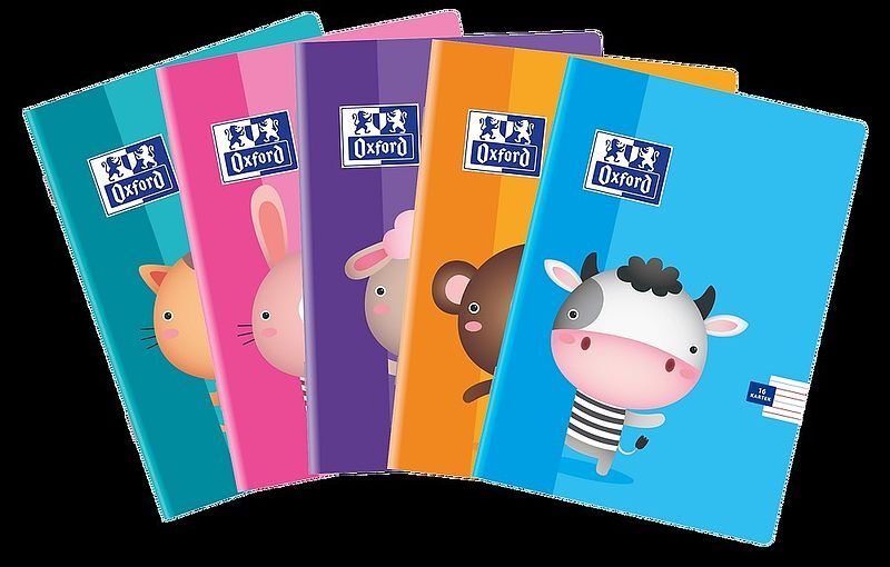 Zeszyt a5 16k 3-linia kolorowa oxford kids pakiet 10 sztuk