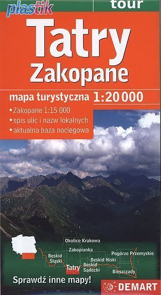 Tatry i zakopane plastik mapa turystyczna 1:20 000