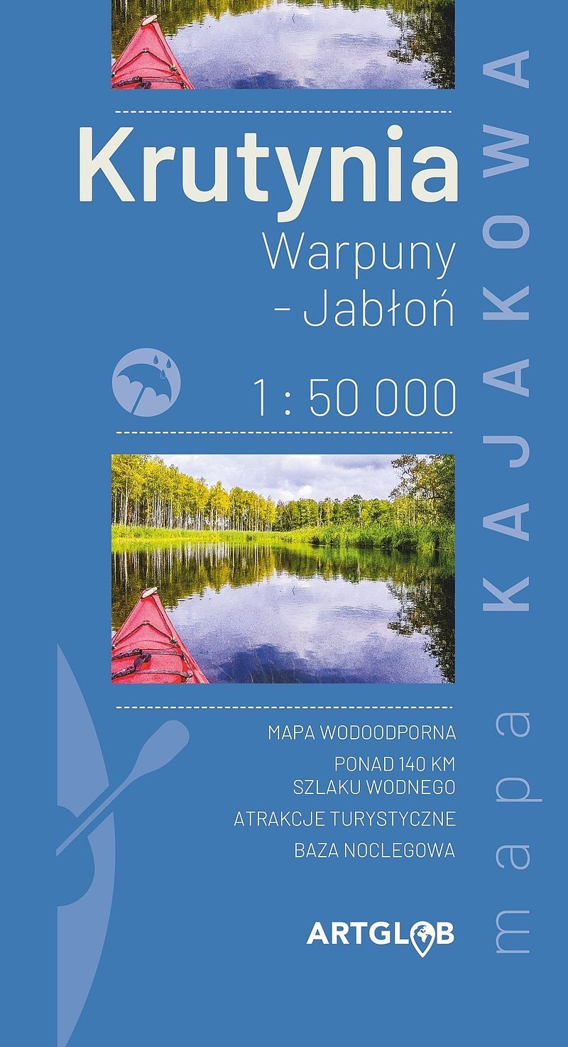Mapa kajakowa krutynia - warpuny jabłoń 1:50 000
