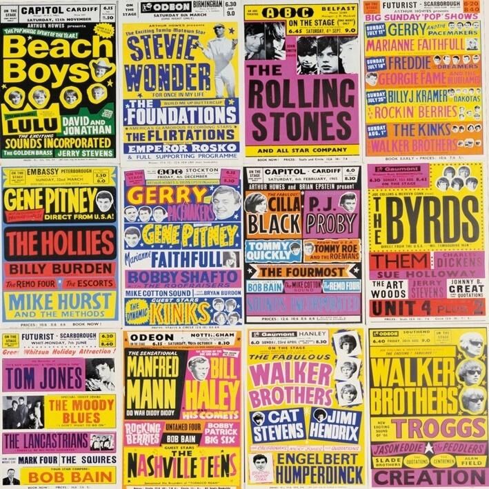 Karnet kwadrat z kopertą A selection of British Concert posters