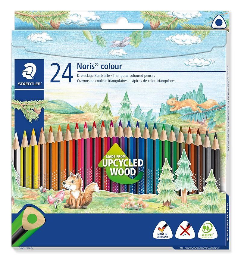 Kredki ołówkowe trójkątne noris colour wopex 24 kolory staedtler