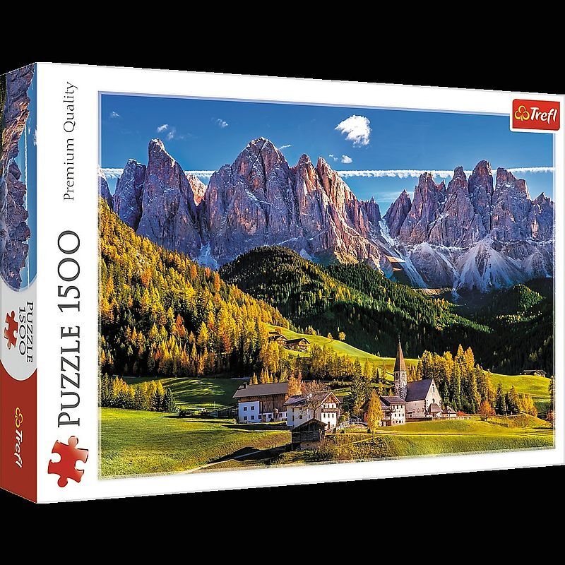 Puzzle Dolina Val di Funes, Dolomity, Włochy 1500