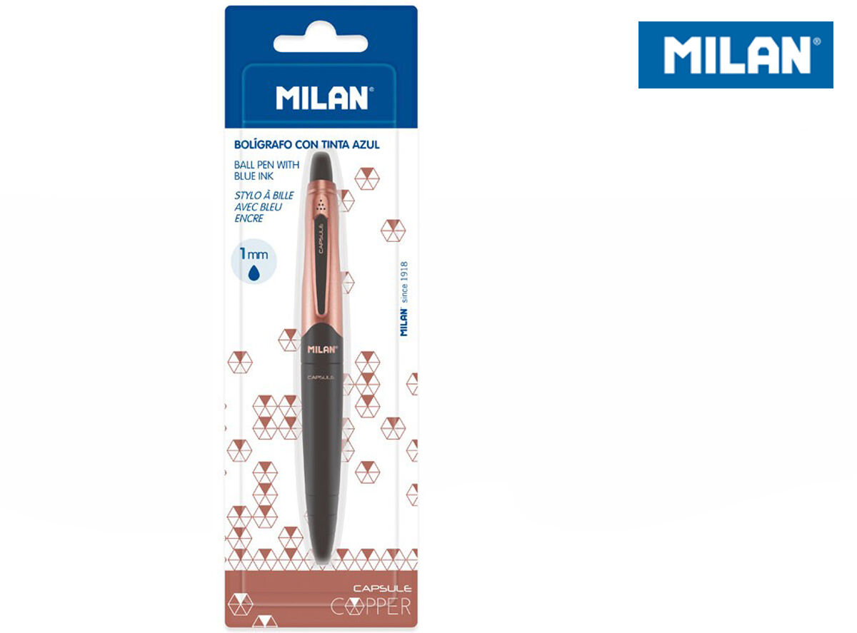 Długopis CAPSULE COPPER BLACK Milan niebieski na blistrze
