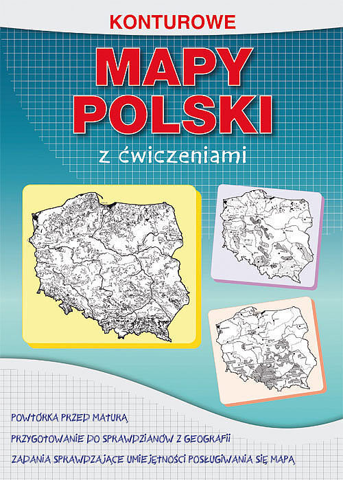 Konturowe mapy Polski z ćwiczeniami