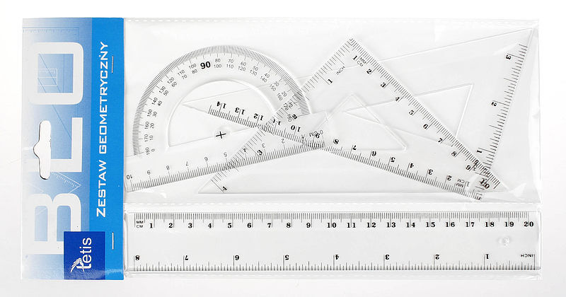 Zestaw geometryczny tetis z linijką 20 cm