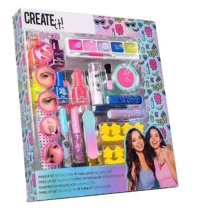 Zestaw make-up neon brokat create it!