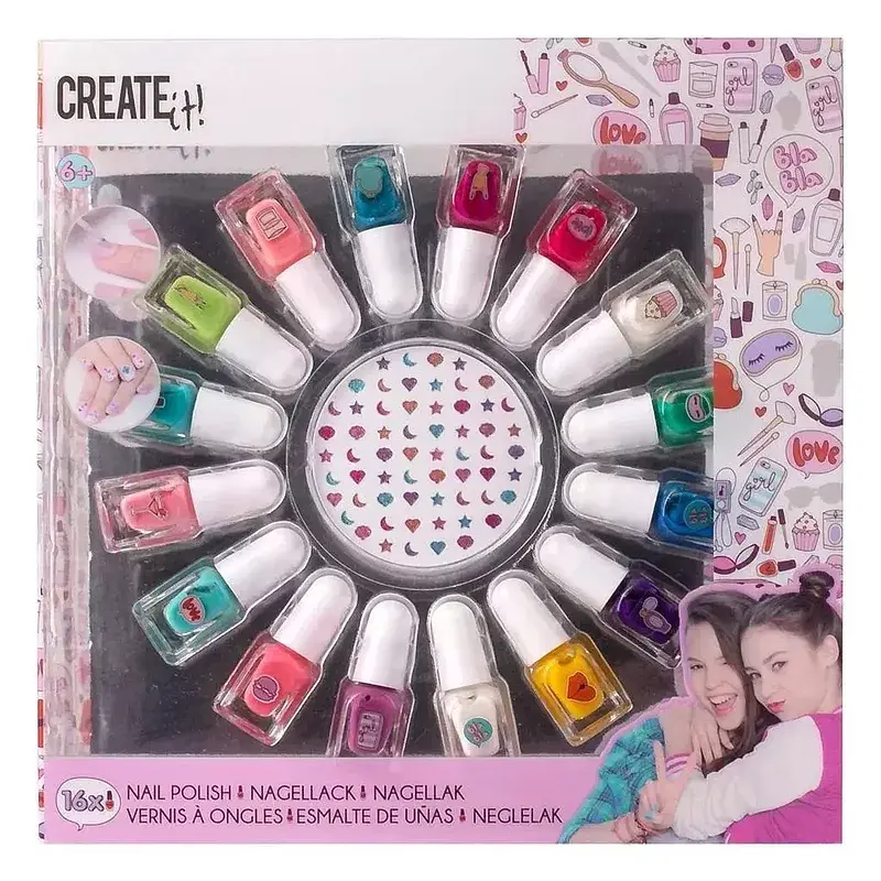 Zestaw lakierów do paznokci mega set create it! 16 kolorów