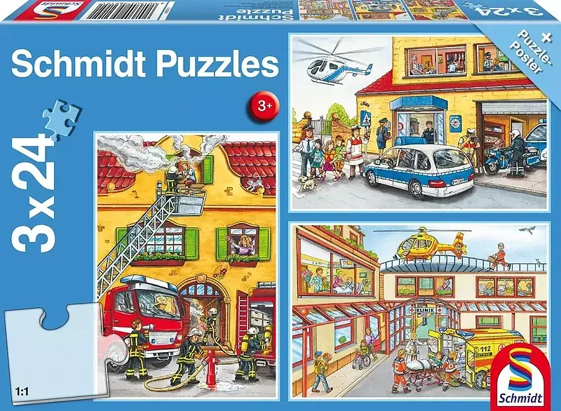 Puzzle 3 x 24 służby ratownicze 106590
