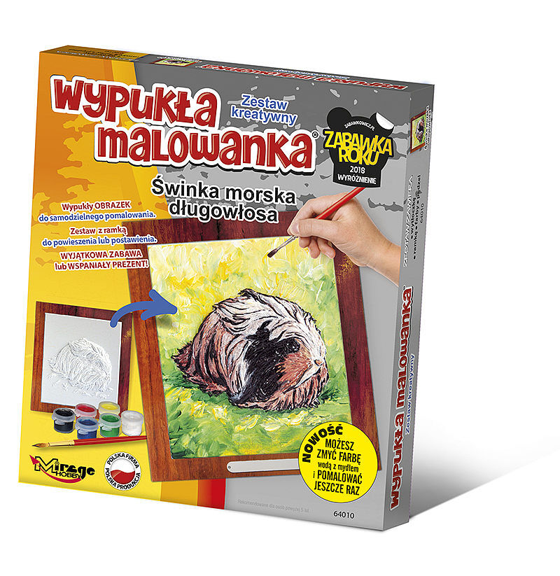 Wypukła malowanka futrzaki świnka morska długowłosa 64010