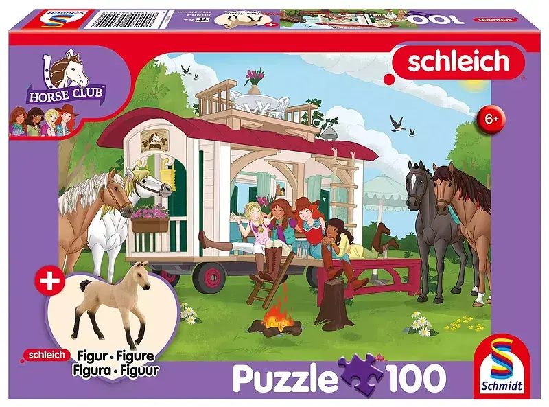 Puzzle 100 schleich klub jeździecki + figurka 112298