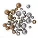 Drewniane koraliki kulki gold&silver 30 szt