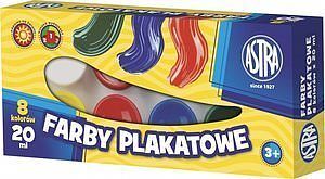 Farby plakatowe 8 kolorów, 20 ml