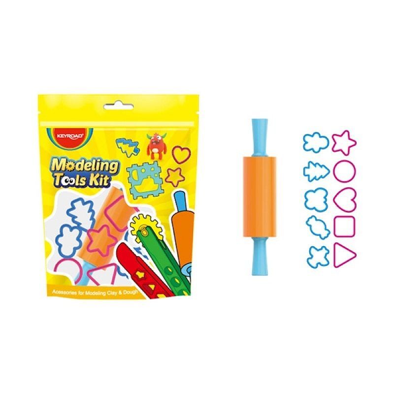 Zestaw narzędzi do ciastoliny keyroad wałek + 10 form