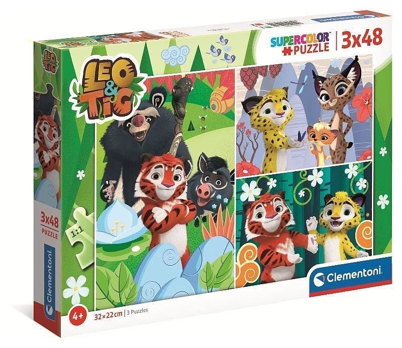 Puzzle 3 x 48 super kolor  leo&tig 25270