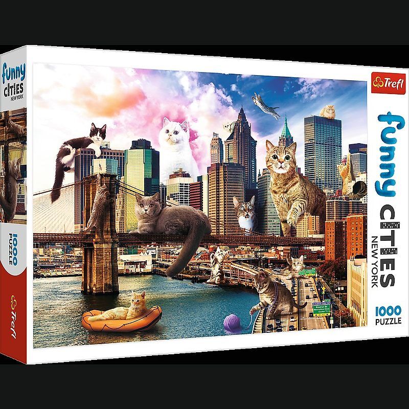 Puzzle Funny Cities - Koty w Nowym Jorku 1000