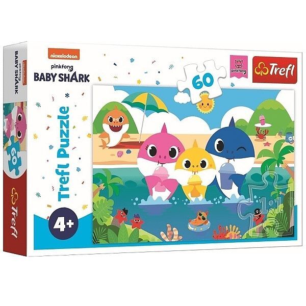Puzzle 60 rodzina rekinów na wakacjach viacom baby shark 17370