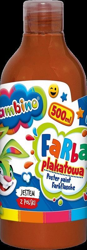 Farba plakatowa 500ml bambino w butelce brązowa