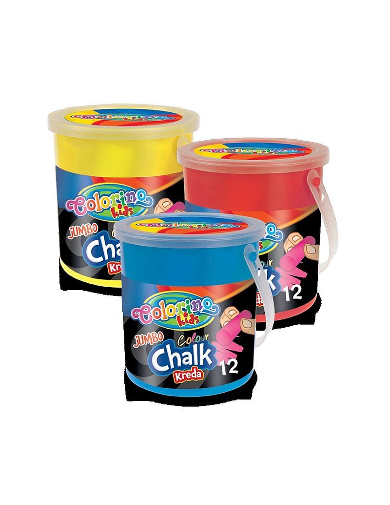 Kreda kolorowa jumbo colorino kids wiaderko 12 sztuk mix