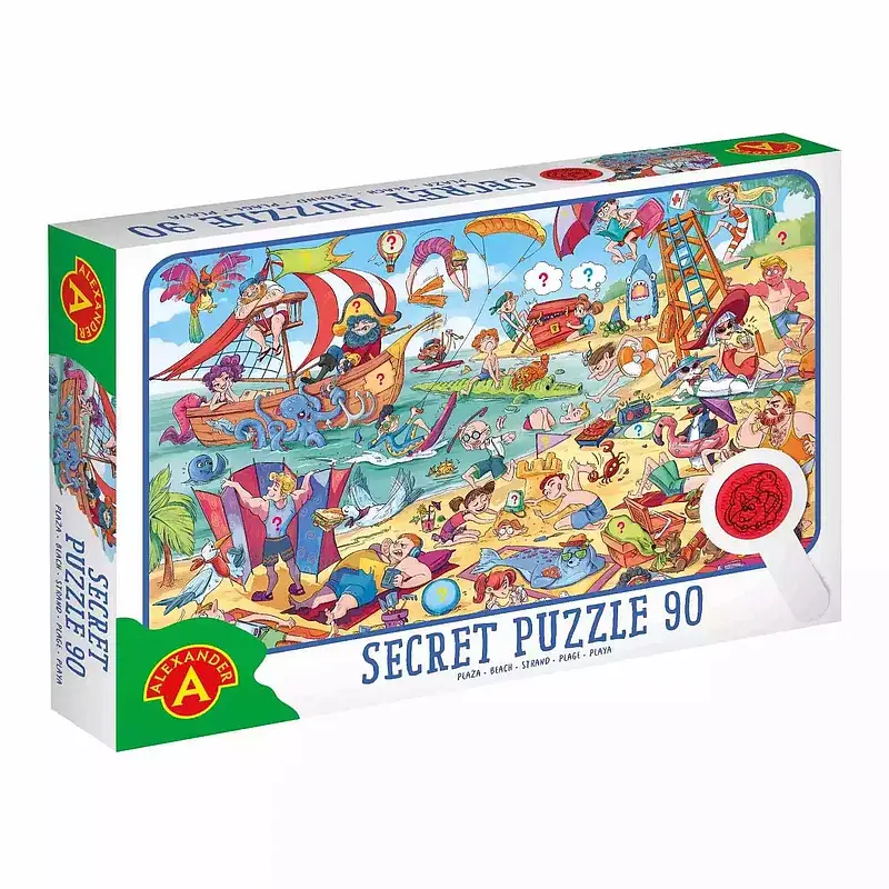Puzzle obserwacyjne z lupą plaża 90 elementów