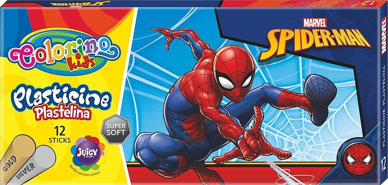 Plastelina colorino kids 12 kolorów spiderman