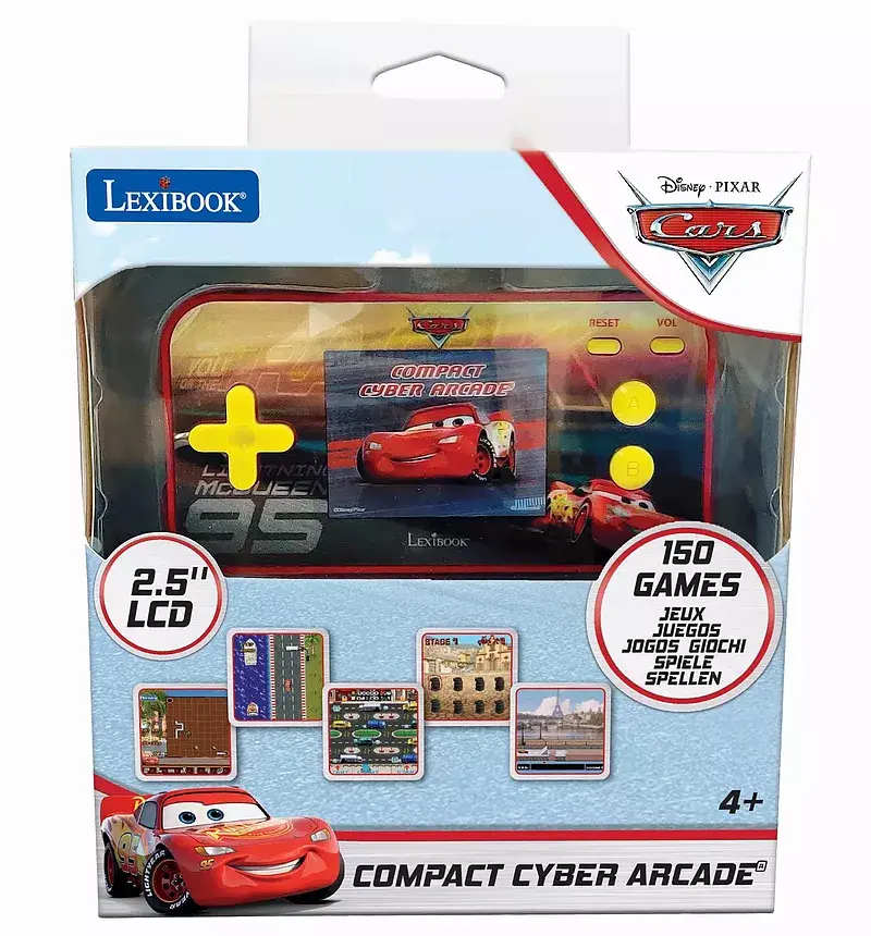 Konsola podręczna compact cyber arcade®  cars - ekran 2,5'' 150 gier w tym 10 z cars jl2367dc