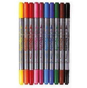 Pisaki dwustronne Dual Point Fibracolor 10 kol.