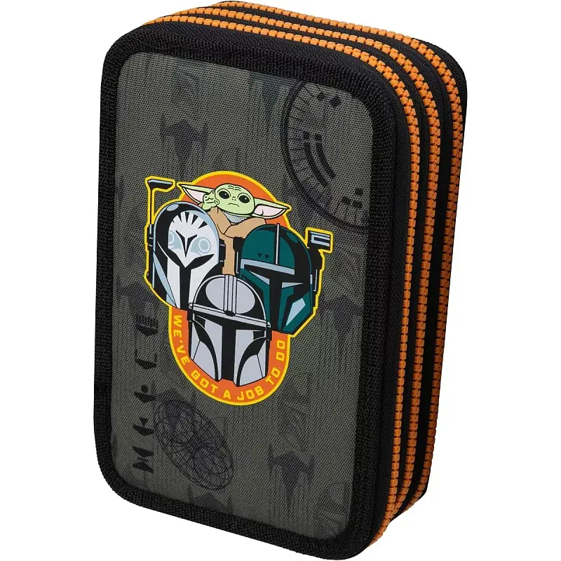 Piórnik 3-komorowy z wyposażeniem coolpack disney core  jumper 3 mandalorian