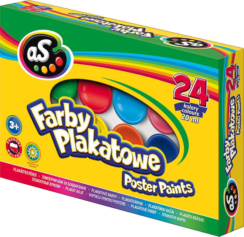 Farby astra as plakatowe 24 kolory 20 ml