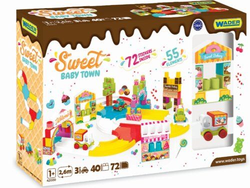 Trasa z klockami i zestaw autek Kid Cars 55 elementów