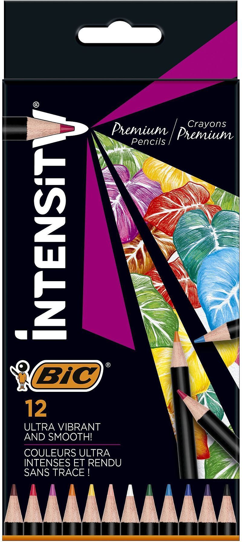 Kredki ołówkowe bic intensity premium 12 kolorów pudełko