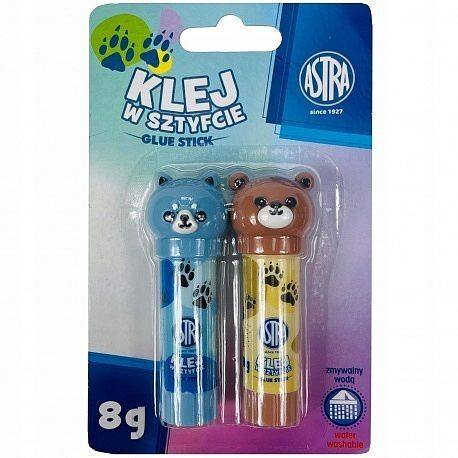 Klej w sztyfcie astra zwierzątka 8g 2 szt blister