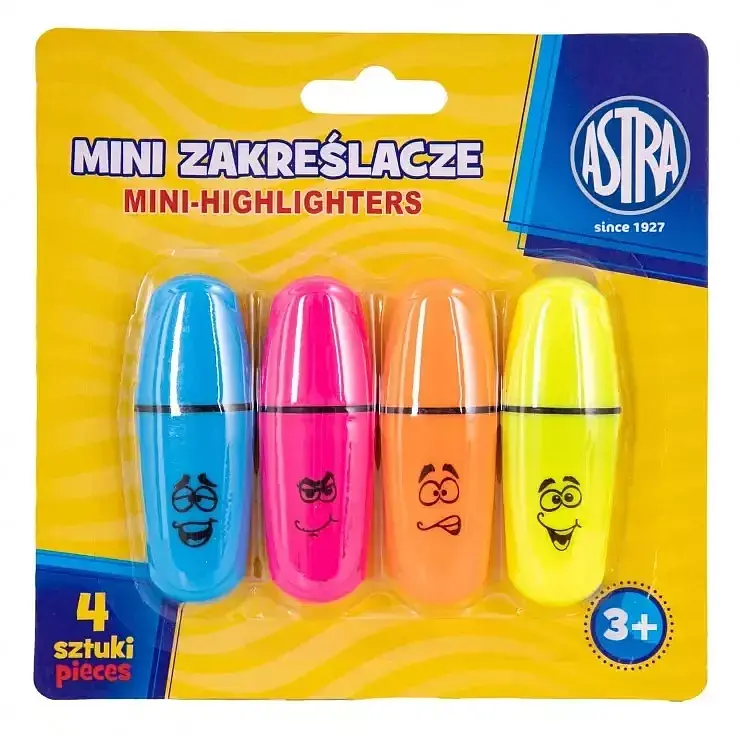 Zakreślacz mini 4 kolory
