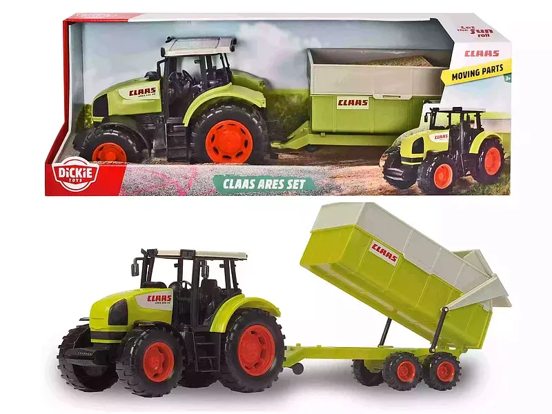 Traktor z przyczepką dickie toys farm claas ares 57 cm