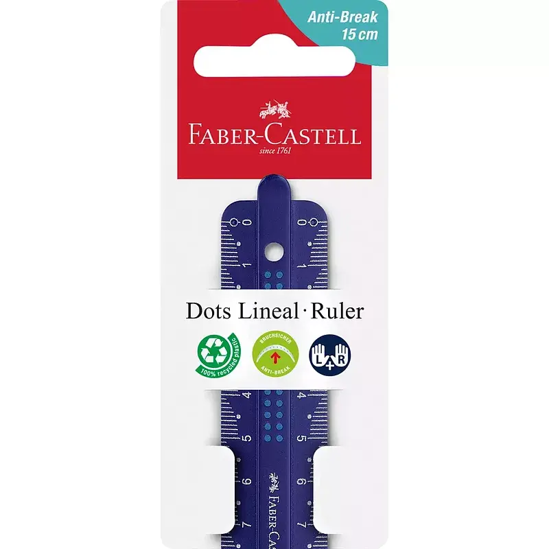 Linijka dots faber-castell 15 cm 1szt. Mix