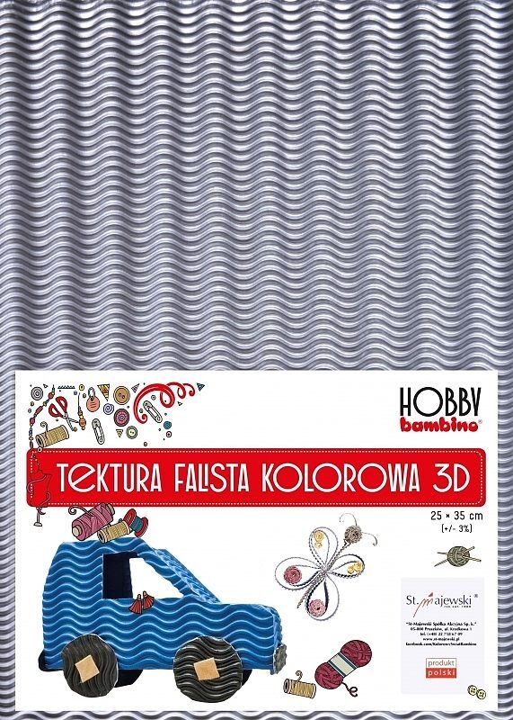 Tektura falista 3D 25cm x 35cm. złota/srebrna 10 sztuk