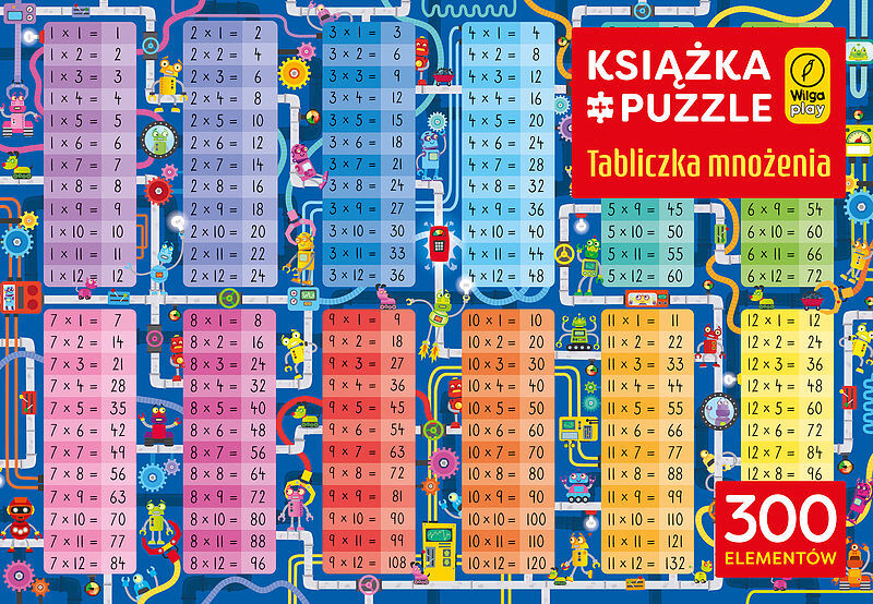 Tabliczka mnożenia. Puzzle 300 elem. + książka