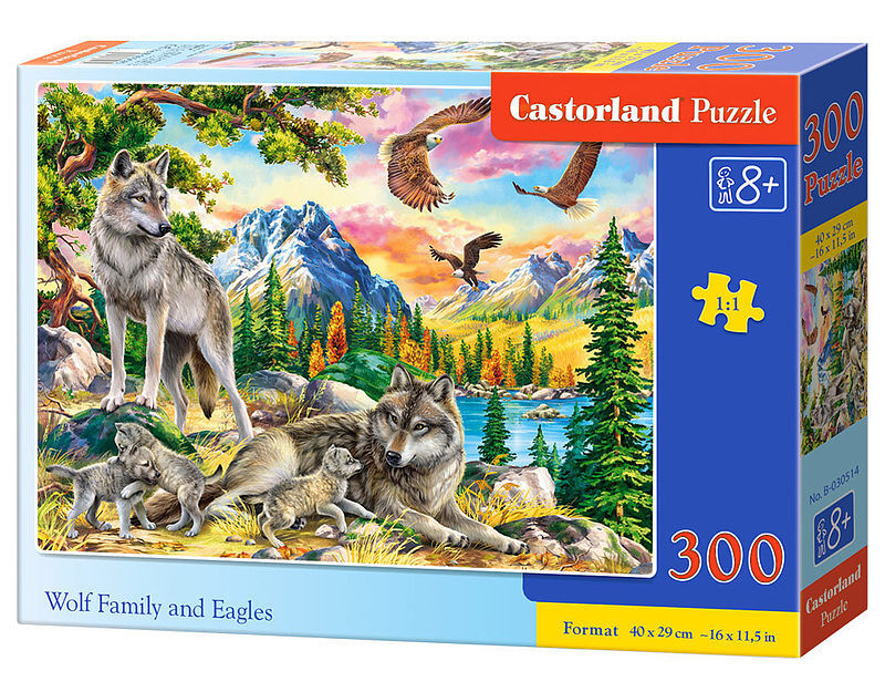 Puzzle 300 wolf family and eagles b-030514