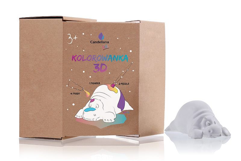 Kolorowanka 3d hipopotam