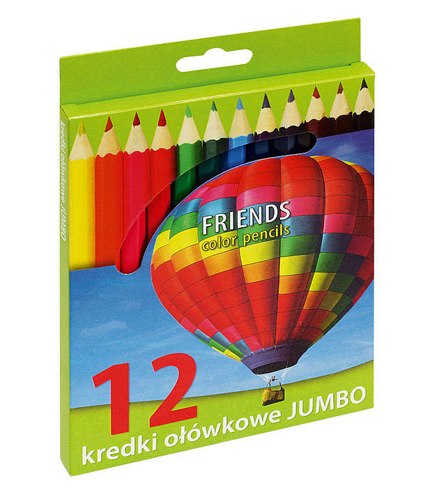 Kredki ołówkowe grand 12 kolorów jumbo kolor