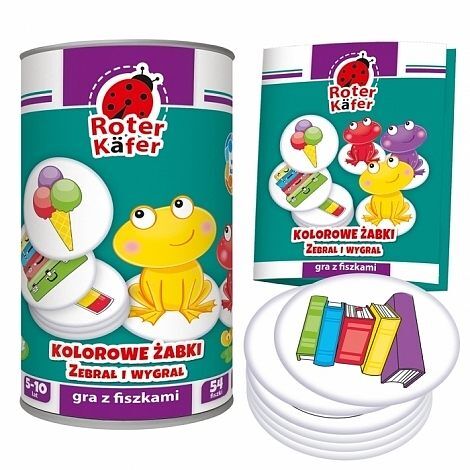 Gra edukacyjna z fiszkami kolorowe żabki. Zebrał i wygrał!