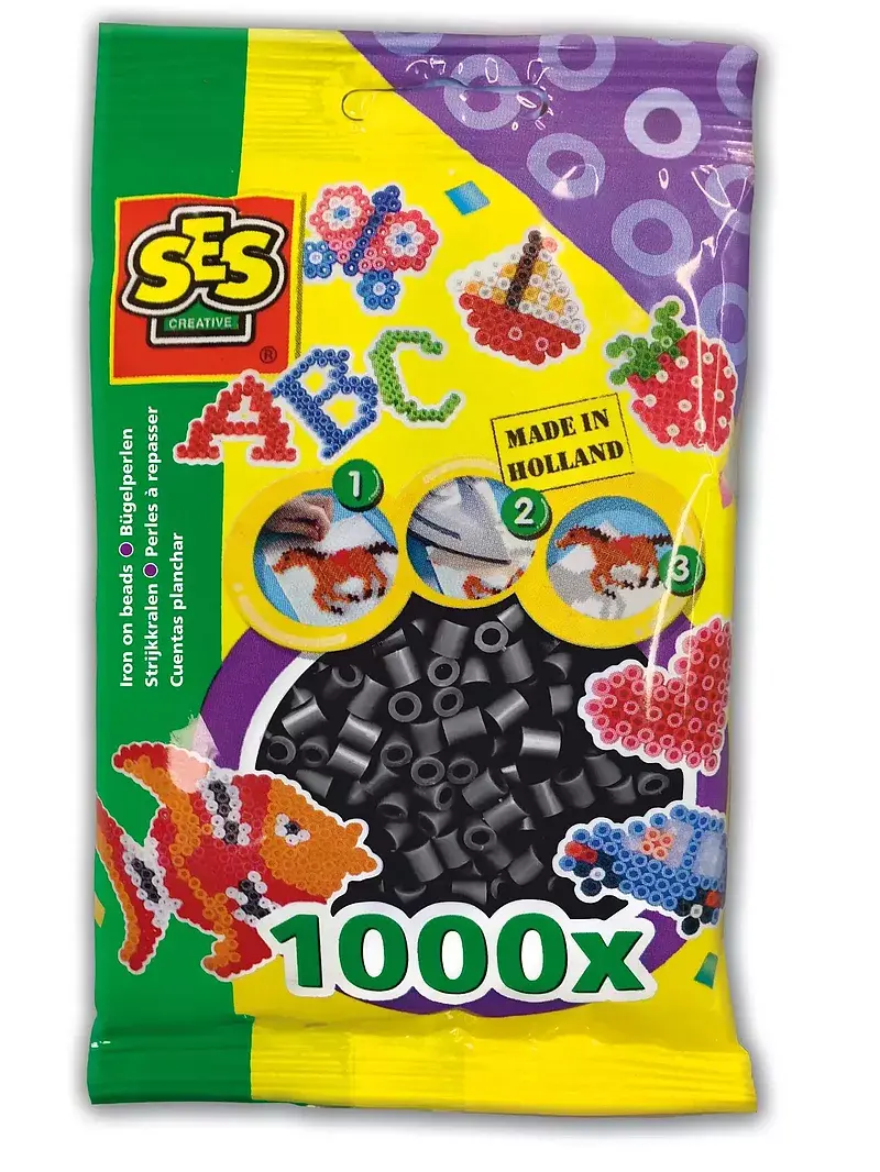 Koraliki do prasowanek czarne 1000 szt