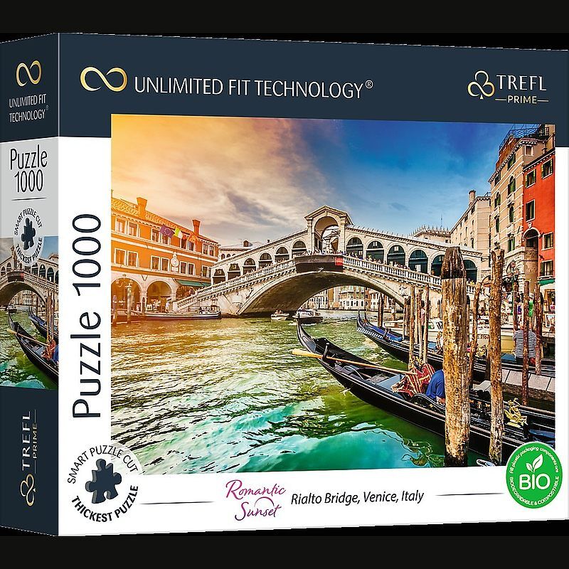 Puzzle 1000 UFT Romantic Sunset: Rialto Bridge, Venice, Italy