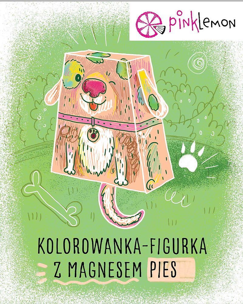 Figurka do kolorowania z magnesem pies